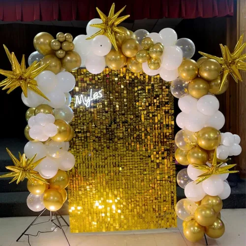 Miniatura 5 de Globos blancos y dorados, paquete de 60 globos de 12 pulgadas de oro metálico, globos de látex perla blanca y globos de confeti dorados para Oro