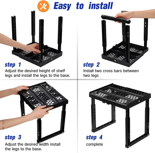 Miniatura 6 de Estante Organizador de Taquilla, Ancho y Altura Ajustable, Ideal para Taquillas de Escuela, Oficina y Gimnasio (Paquete de 2, Magenta)