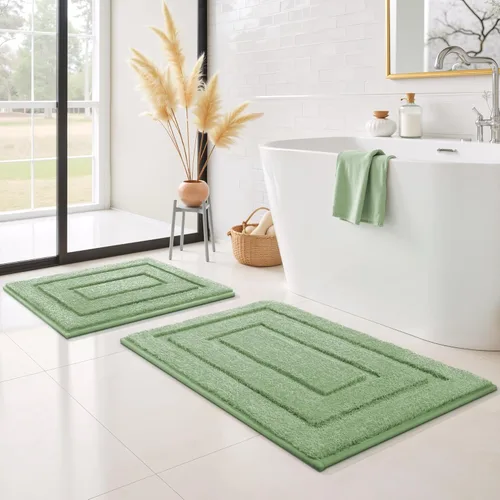 Miniatura 60 de GRANNY SAYS Alfombras de baño antideslizantes, lavables, extra suaves y absorbentes de agua para baño, alfombra de baño peluda de felpa, alfombra