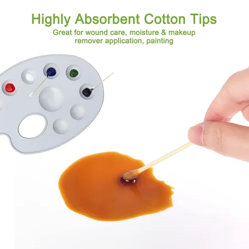 Miniatura 5 de 800 Hisopos de Algodón de Bambú - Bastoncillos de Algodón Orgánico Natural con Puntas Dobles, Hipoalergénicos, Hisopos Biodegradables para Limpieza