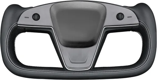 Miniatura 19 de MEWANT Funda de Volante de Athsuede con Costura Manual en Negro 9040 para Tesla Model S Yoke 2021-2023 Model X 2021-2023