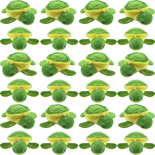 Miniatura 9 de HyDren 24 piezas de juguete de tortuga pequeña de peluche a granel, tortuga marina suave de peluche, tortuga adorable de peluche, juguete
