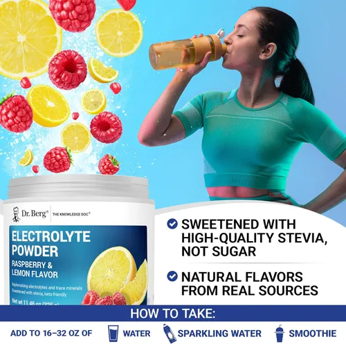 Miniatura 6 de Dr. Berg Zero Sugar Hydration Keto Electrolyte Powder - Mejorado con 1000 mg de potasio y sal rosa real del Himalaya (no sal de mesa) – Suplemento