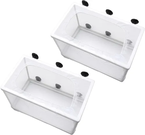 Miniatura 2 de Anxingo Paquete de 2 redes para criadores de peceras, caja de incubación de aislamiento de peces, caja de incubación de marco de plástico, caja