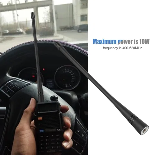 Miniatura 5 de ASHATA Antena de goma suave UHF masculina de SMA para 2 vías Radio Walkie Talkie frecuencia 400-520MHz, sola banda con información estable