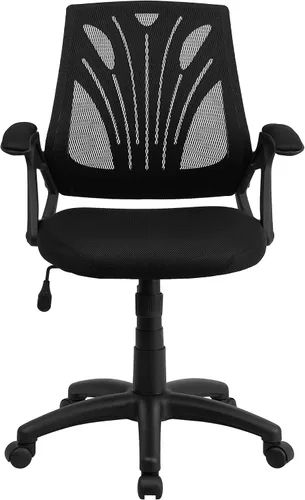 Miniatura 5 de Flash Furniture Sam Silla de oficina giratoria de malla negra con brazos abiertos