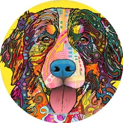 SJT Enterprises - Imán de coche de perro de montaña bernés, calcomanía redonda de 5 pulgadas para automóvil, diseño de Dean Russo, colorido arte