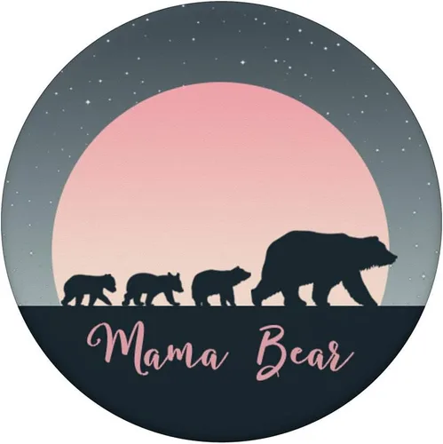 Miniatura 3 de Mama Bear Pop Socket 3 Cubs Pink Moon Stars Mothers Day - PopSockets Grip and Stand for Phones and Tablets
