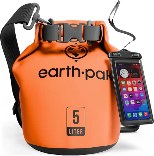 Miniatura 65 de Earth Pak Bolsa Seca Impermeable - Mochila Impermeable de Cierre Enrollable Superior Mantiene el Equipo Seco para Kayak con Funda Impermeable