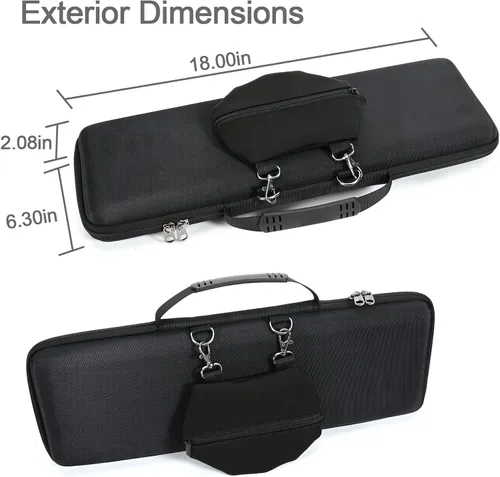 Miniatura 6 de RAIACE Estuche rígido de almacenamiento compatible con teclado mecánico inalámbrico de rendimiento iluminado Logitech MX (solo funda), color negro