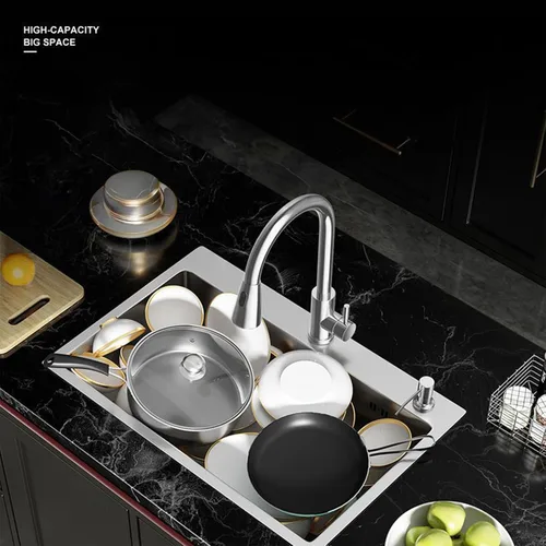 Miniatura 7 de 23.6 x 17.7 Pulgadas Fregadero de Cocina de Caída, Fregaderos de Cocina de Acero Inoxidable con Nano-Revestimiento, Fregadero de Un Solo Tazón de 8