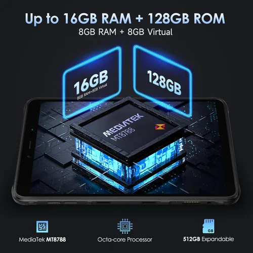 Miniatura 2 de Ulefone Armor Pad Pro - Tablet resistente de 8 pulgadas (16 GB + 128 GB), cámara trasera de 48 MP + cámara frontal de 32 MP, batería de 7650 mAh