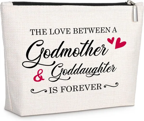 GevGuxLuo A girl loves Makeup Bag, Beige, Madrina y ahijada