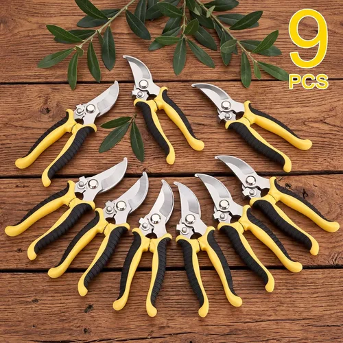 Miniatura 4 de Lothee 9 tijeras de jardín, podadoras de jardín, podadoras de derivación a granel, resistentes para jardinería, setos de plantas, tijeras de flores