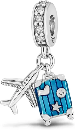Miniatura 170 de MULA - Dijes de plata de ley 925 para pulseras y collares, colgantes de letras para la familia, cuentas de viaje en avión, dijes de árbol