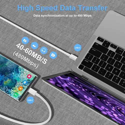 Miniatura 3 de Paquete de 2 cables de carga USB C a USB C de 3 pies y 60 W, cable de carga rápida tipo C a tipo C, para iPhone 16 E/17/Air/15/Pro/Plus/Pro Max