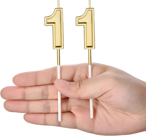 Miniatura 5 de Velas para pastel de cumpleaños número 11, velas con números de pastel, velas de feliz cumpleaños, decoración de adorno para pastel de cumpleaños