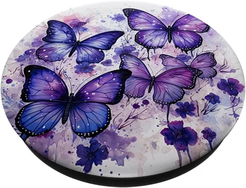 Miniatura 2 de mariposa estética púrpura mariposas naturaleza azul PopSockets estándar PopGrip