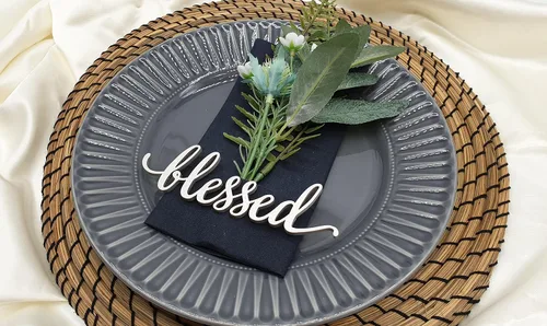 Miniatura 5 de Tarjetas de lugar bendecido, tarjetas de lugar de Navidad personalizadas, ajuste de lugar de cena personalizado, decoración de mesa de otoño