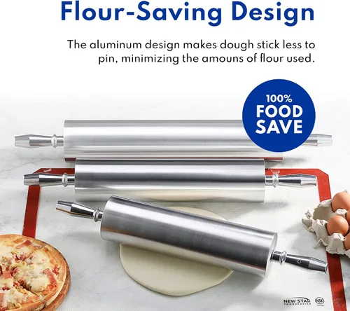 Miniatura 7 de New Star Foodservice 37500 Rodillo de aluminio extra resistente para restaurante, 13 pulgadas, color plateado