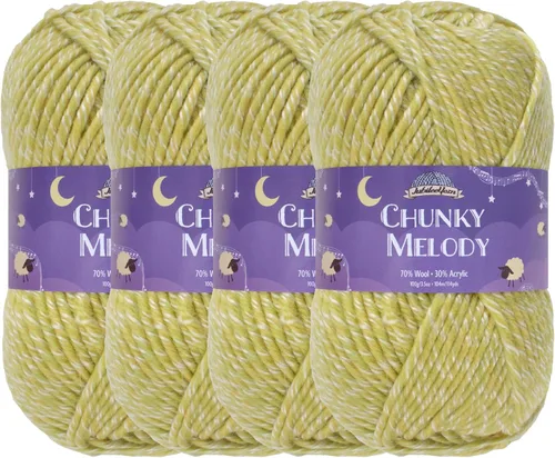 Miniatura 14 de JubileeYarn Chunky Melody - Hilo para tejer 100g/madeja, mezcla de lana gruesa, color maíz naranja - 2 madejas 15 Maíz Naranja