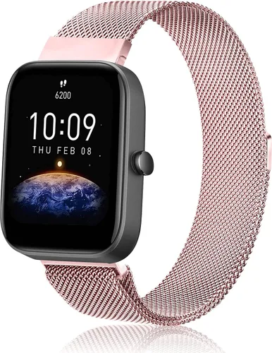 Miniatura 8 de Amzpas Bandas de metal para Amazfit Bip U Pro/Bip U/Bip 3 Pro/Bip 3/Bip S / Bip S Lite/Bip Lite, correa de repuesto ajustable de acero inoxidable