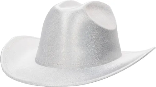 Miniatura 5 de Mealah Sombrero de vaquero holográfico brillante del oeste para mujer, sombrero de vaquera disco para boda, fiesta de disfraces musicales