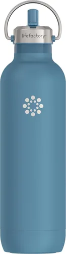 Miniatura 17 de Lifefactory Botella deportiva aislada al vacío de acero inoxidable con tapa de pajita, 24 onzas, carbono