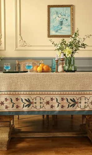 Miniatura 9 de patdrea - Mantel suave y duradero de lino francés, mantel floral de diseñador para cocina y comedor, para mesas rectangulares, para fiestas y Fram