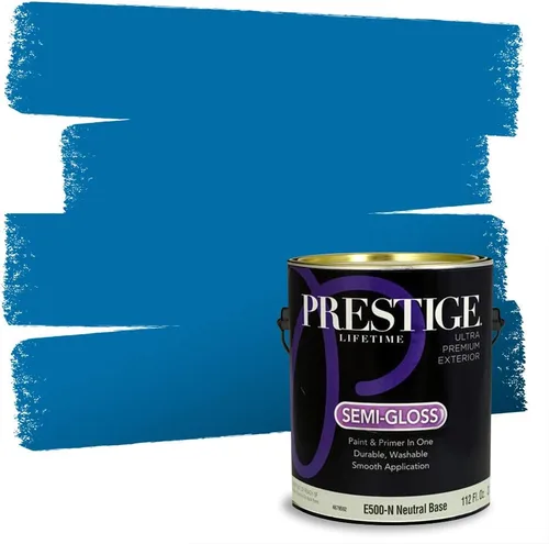 Miniatura 10 de Prestige Paints. - Base y pintura para exteriores en un solo galón, 1 galón. plano, comparable con Sherwin Williams Topsail. SW6799-PCM