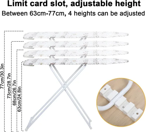 Miniatura 7 de Tabla de planchar de tamaño completo de 42 pulgadas, tabla de planchar plegable, tablas de planchar multifuncionales para el hogar, tablas de Neón
