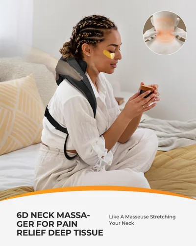 Miniatura 4 de Masajeador de cuello inalámbrico CooCoCo, para Navidad, ideas de cumpleaños para papá mamá, masajeador de cuello y espalda para alivio del dolor