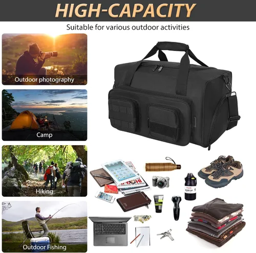 Miniatura 2 de OUUTMEE Bolsa de lona táctica militar para hombre, bolsa de gimnasio deportiva de viaje, bolsa de entrenamiento de fitness, bolsa de mano
