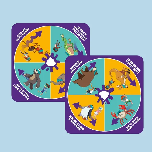 Miniatura 3 de Hasbro Gaming ¡No pises en eso! Juego preescolar I Juego de fiesta de caca con venda en los ojos Spinner con 8 divertidos movimientos de animales