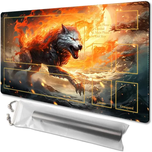 Miniatura 44 de MTG - Tapete de juego tamaño 24 x 14 pulgadas, bolsas de almacenamiento gratuitas, respaldo antideslizante, impresión, ideal para entusiastas