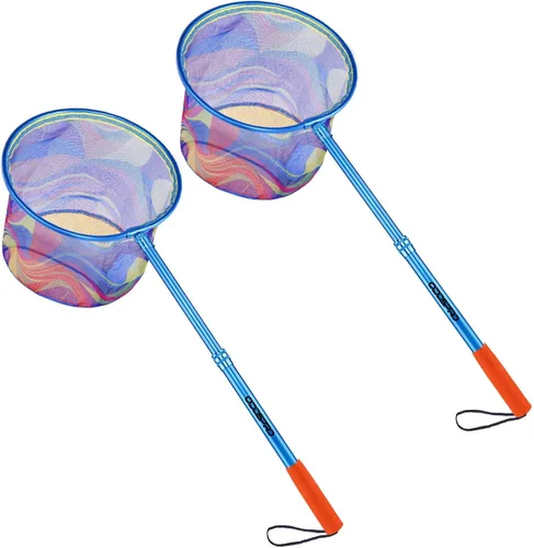 Red de pesca para niños: red telescópica de cebo, minnow y mariposa con profundidad de 11.4 pulgadas, mango que se extiende hasta 30 pulgadas para
