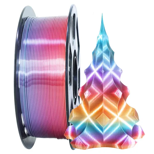 Miniatura 14 de MIKA3D Paquete de 6 carretes de filamento bicolor para impresora 3D de 1.75mm, filamento de seda PLA para impresión 3D, 6 carretes – seda