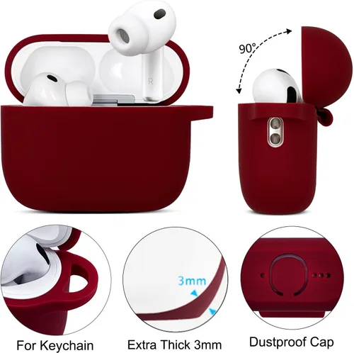 Miniatura 4 de KOUJAON Funda compatible con AirPods Pro 3 2025 con kit limpiador de llavero brillante, funda de silicona para auriculares inalámbricos AirPods Pro