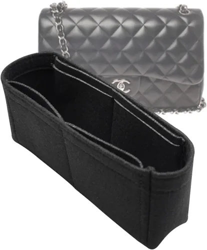 Lckaey Organizador de inserción de bolso para chanel pequeño bolso clásico con solapa, organizador de fieltro para bolso premium sin