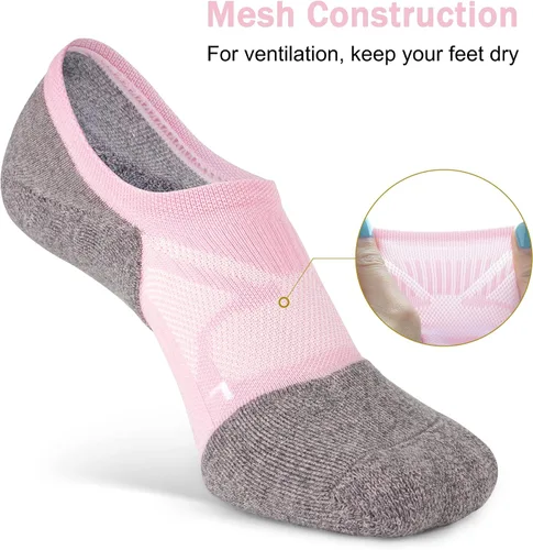 Miniatura 2 de No Show Socks - Calcetines deportivos de compresión de corte bajo y tobillo para mujer, 5 pares