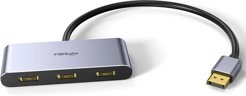 Divisor DisplayPort 1.4 de 3 puertos - Divisor de monitor DisplayPort MST Hub, soporta solo 8K, doble 4K 120Hz, 60Hz y 1080p 60Hz - Solo Windows