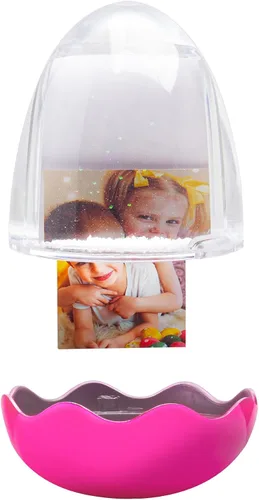 Miniatura 2 de Huevo de Pascua 2" x 3" Foto Globo de Nieve con Base Verde azulado