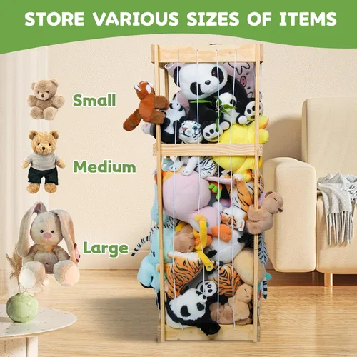 Miniatura 4 de Almacenamiento de animales de peluche con gran capacidad, almacenamiento de juguetes de zoológico de animales de peluche, organizador de Natural