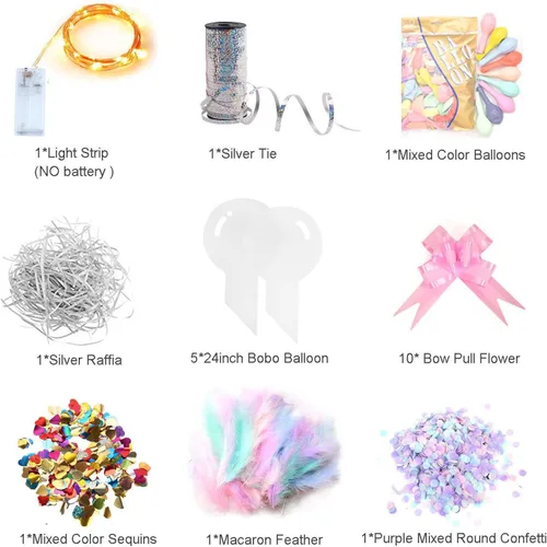 Miniatura 5 de Máquina de rellenar globos, kit de herramientas para rellenar globos con bomba expansora de globos y 9 accesorios, máquina de envoltura de regalo