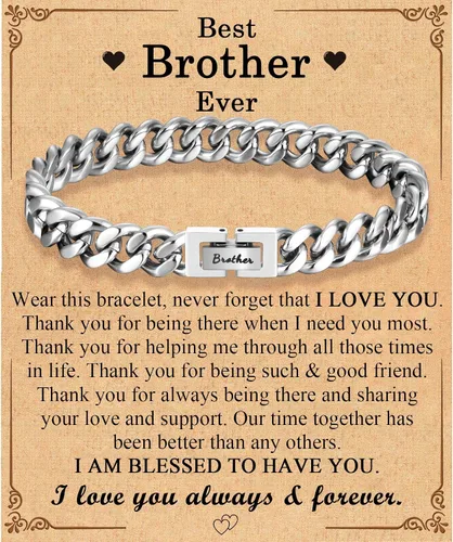 Miniatura 15 de Regalos para papá, hijo, nieto, tío sobrino, hermano, marido, novio, regalos para hombres y niños, pulsera de eslabones de cadena cubana, regalos