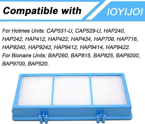 Miniatura 2 de Filtro de repuesto para Holmes Aer1 Series, piezas de repuesto # HAPF300AH-U4R, HAP242-NUC (4 filtros de repuesto + 8 prefiltros de refuerzo)