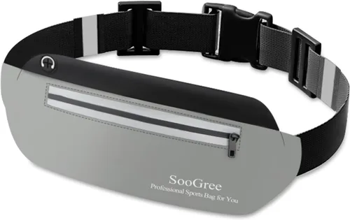 Miniatura 17 de SooGree Riñonera para correr para hombres y mujeres, ligera, impermeable, bolsa para correr, bolsa de almacenamiento reflectante nocturna