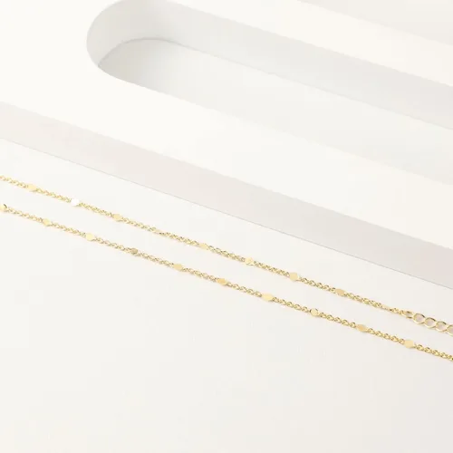 Miniatura 7 de JECOMY Collar de oro de 14 quilates para mujer, delicado collar de cadena chapada en puntos brillantes satélite, gargantilla de satélite, collares