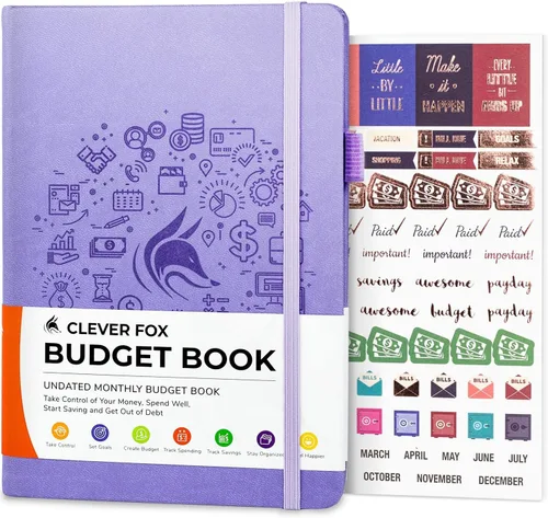 Clever Fox Libro de presupuesto: organizador financiero y rastreador de gastos. Cuaderno de cuentas planificador de dinero para presupuesto mensual.
