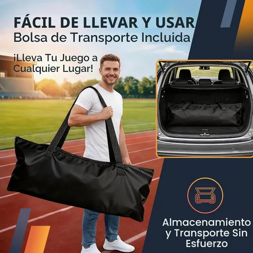 Miniatura 6 de ZENY Portería de fútbol portátil para patio trasero, 12 x 6 / 10 x 6.5 / 8 x 5 pies, red y marco de fútbol para niños y adultos para práctica